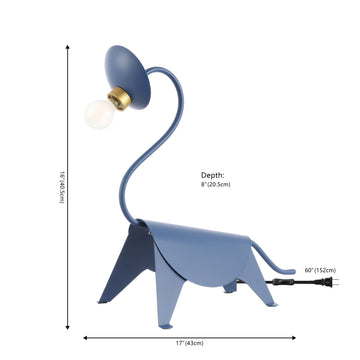 Bradley 16" Modern Industrial Iron Brachiosaurus LED Kids' Lamp - JONATHAN Y